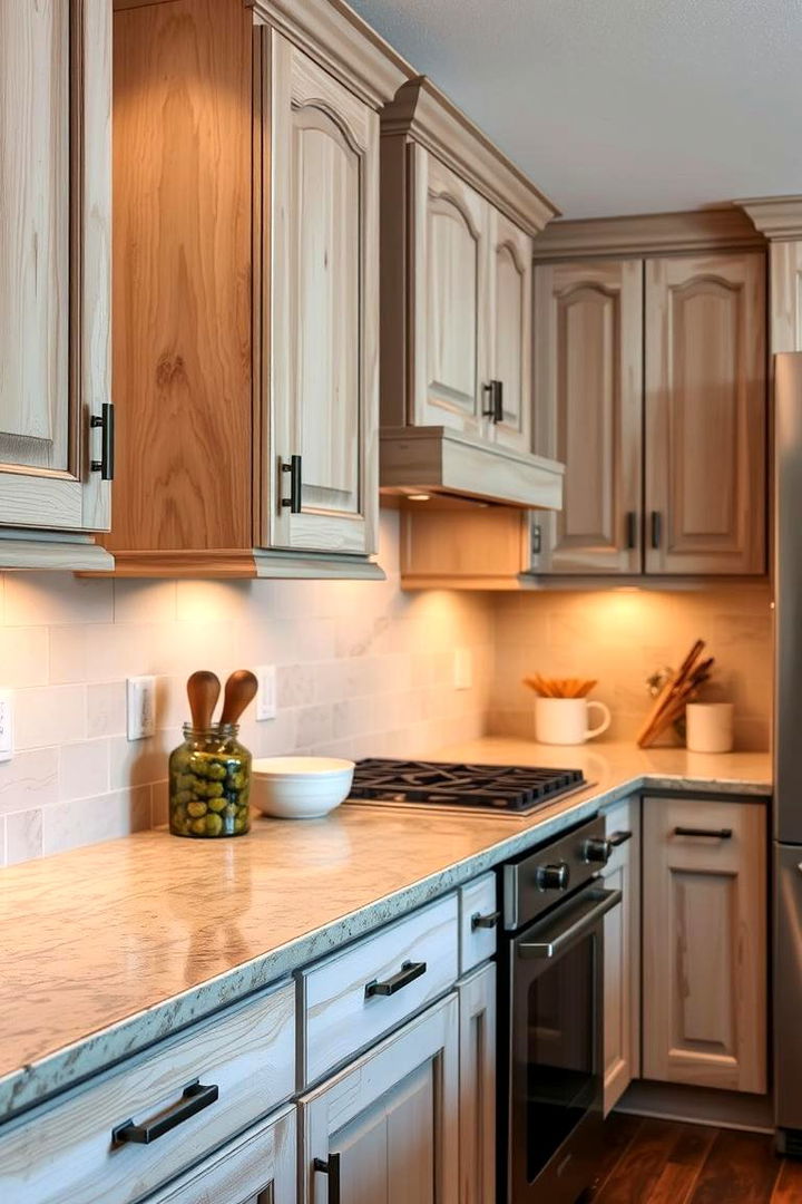 Distressed Maple Contemporary - 22 Maple Kitchen Cabinets Ideas