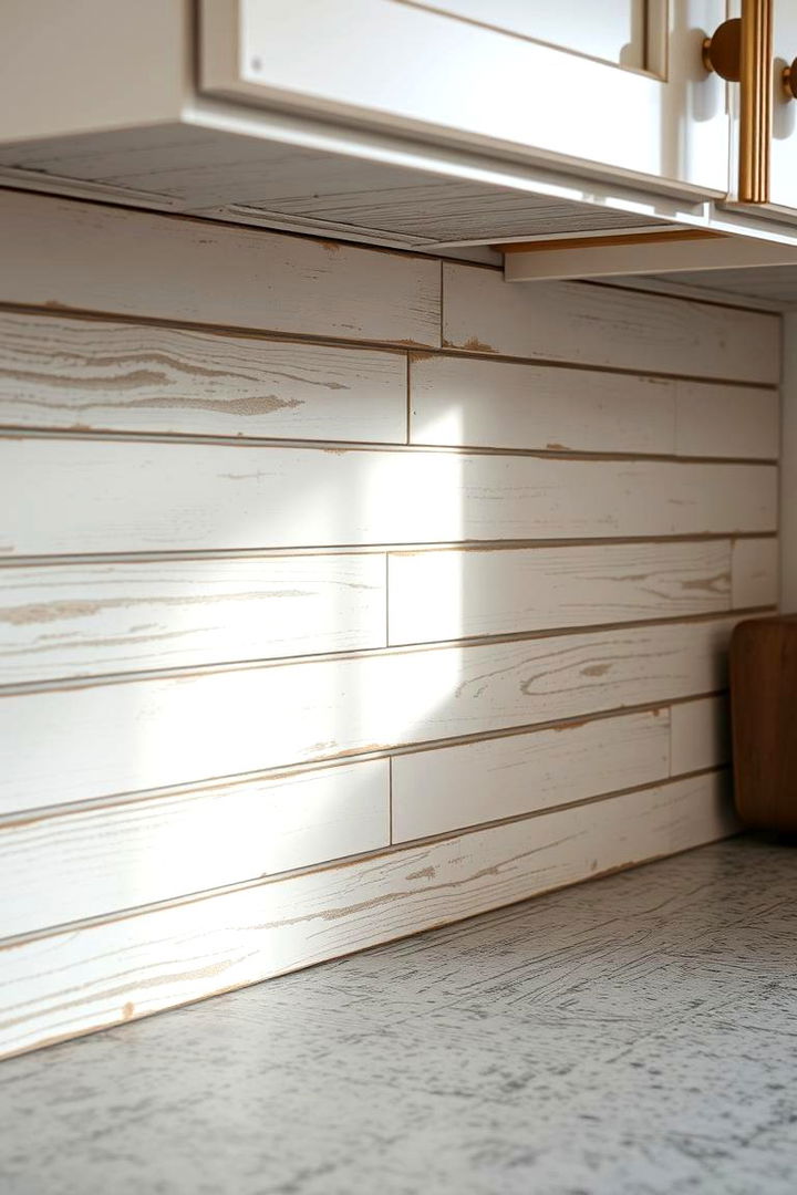 Distressed Shiplap - 22 Shiplap Backsplash Ideas for Your Kitchen