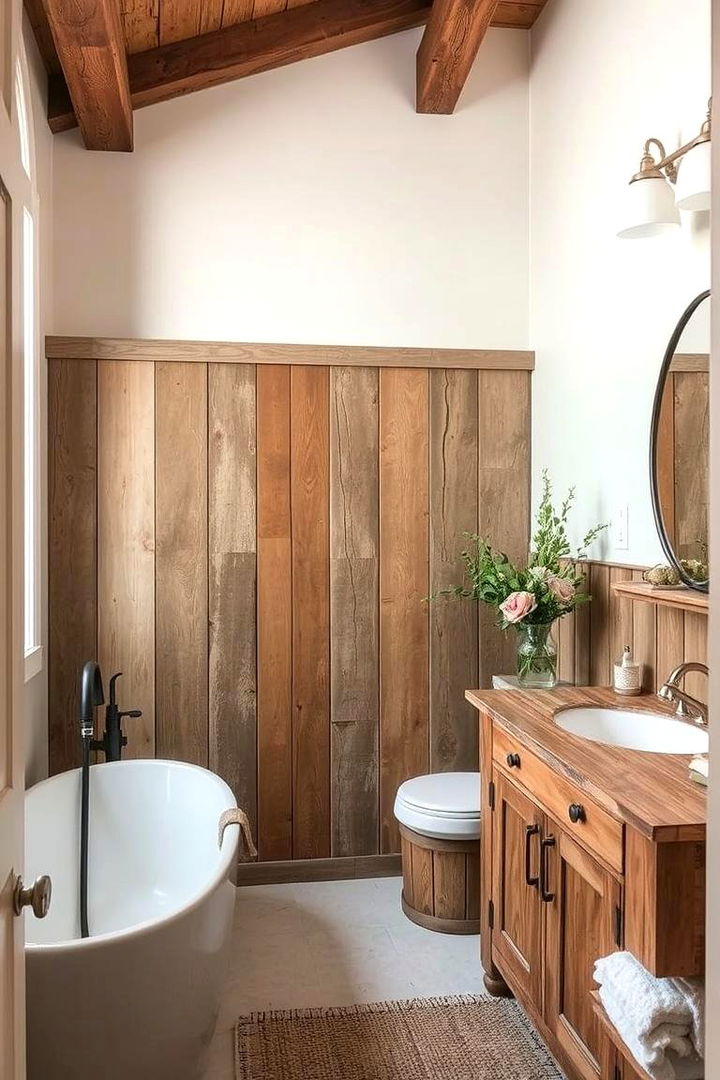 Distressed Wood Accents - 22 Vintage Bathroom Ideas