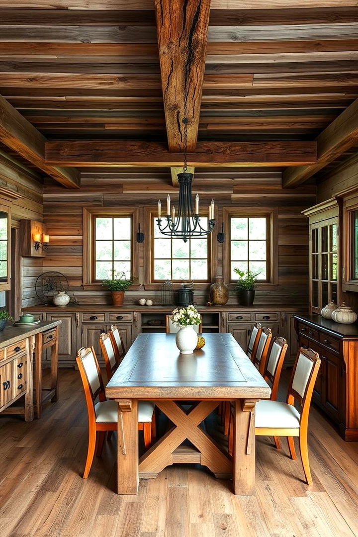 Distressed Wood Accents - 22 Vintage Dining Room Ideas