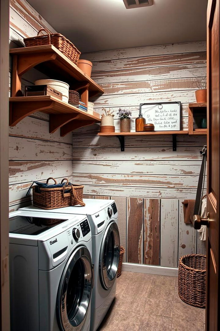 Distressed Wood Elements for Rustic Flare - 22 Vintage Laundry Room Decor Ideas