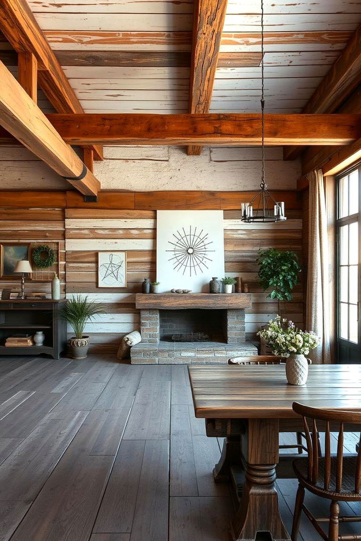 Distressed Wood Surface Appeal - 22 Steampunk Interior Design Ideas