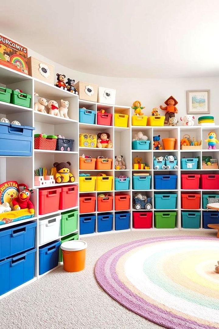 Diverse Rainbow Toy Storage - 22 Rainbow Nursery Ideas
