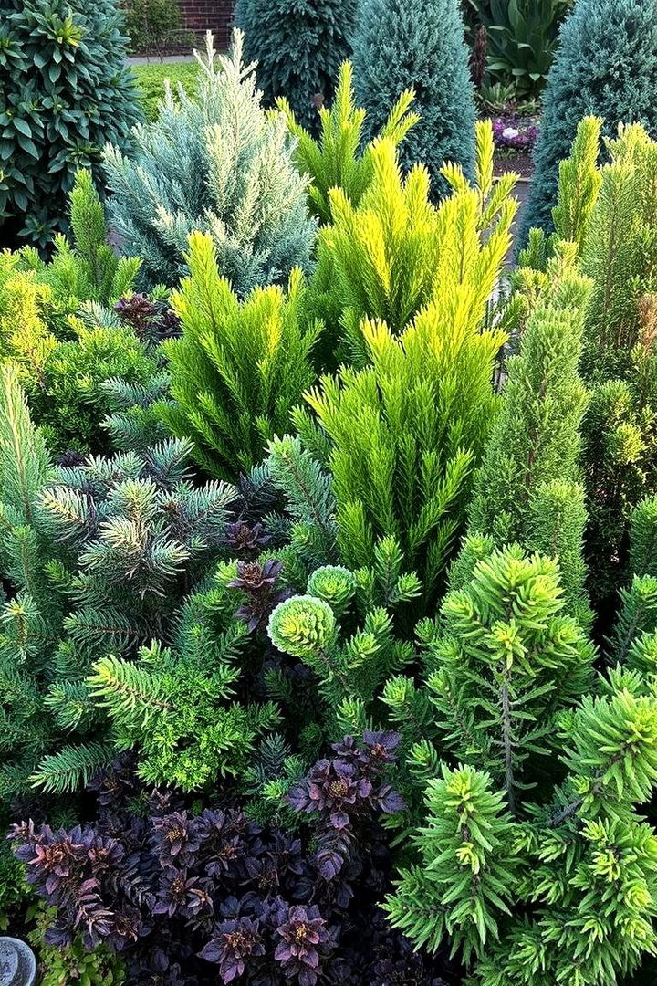 Diverse Species for Rich Visual Texture - 22 Front Yard Evergreen Landscaping Ideas