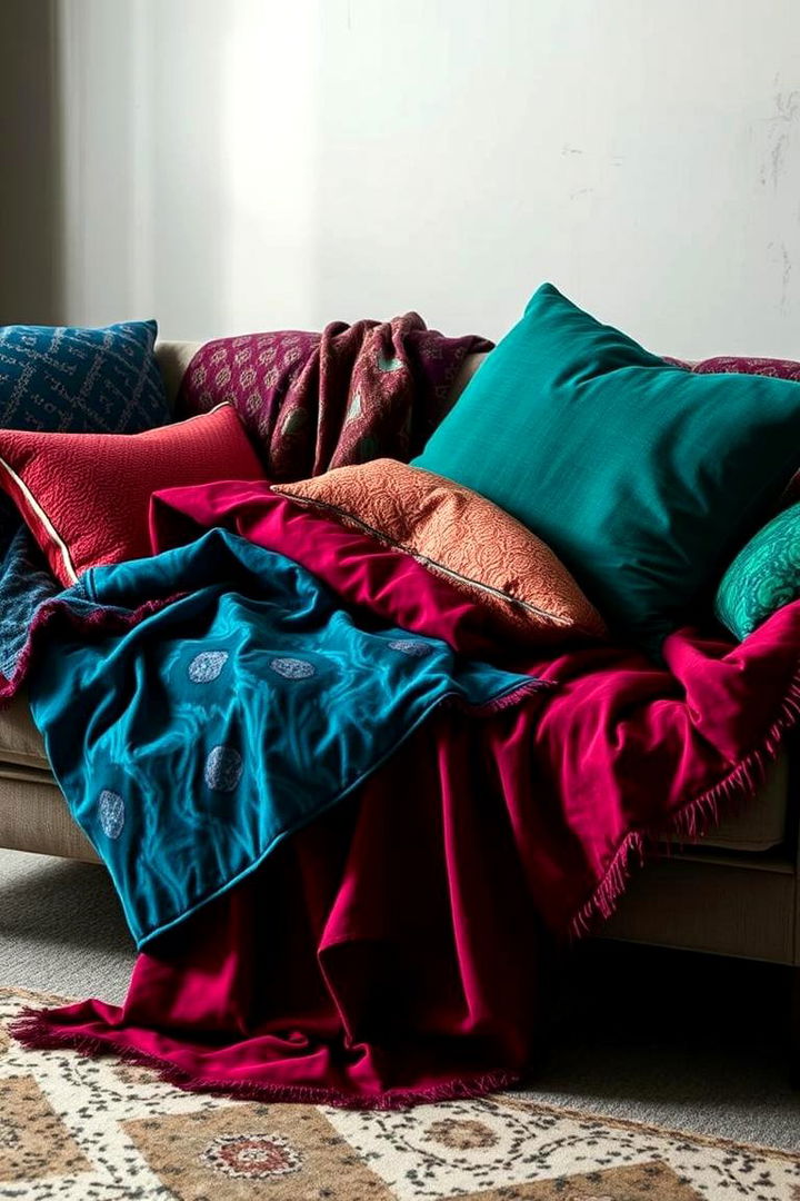 Diverse Textiles and Patterns - 22 Ways to Decorate With Jewel Tones