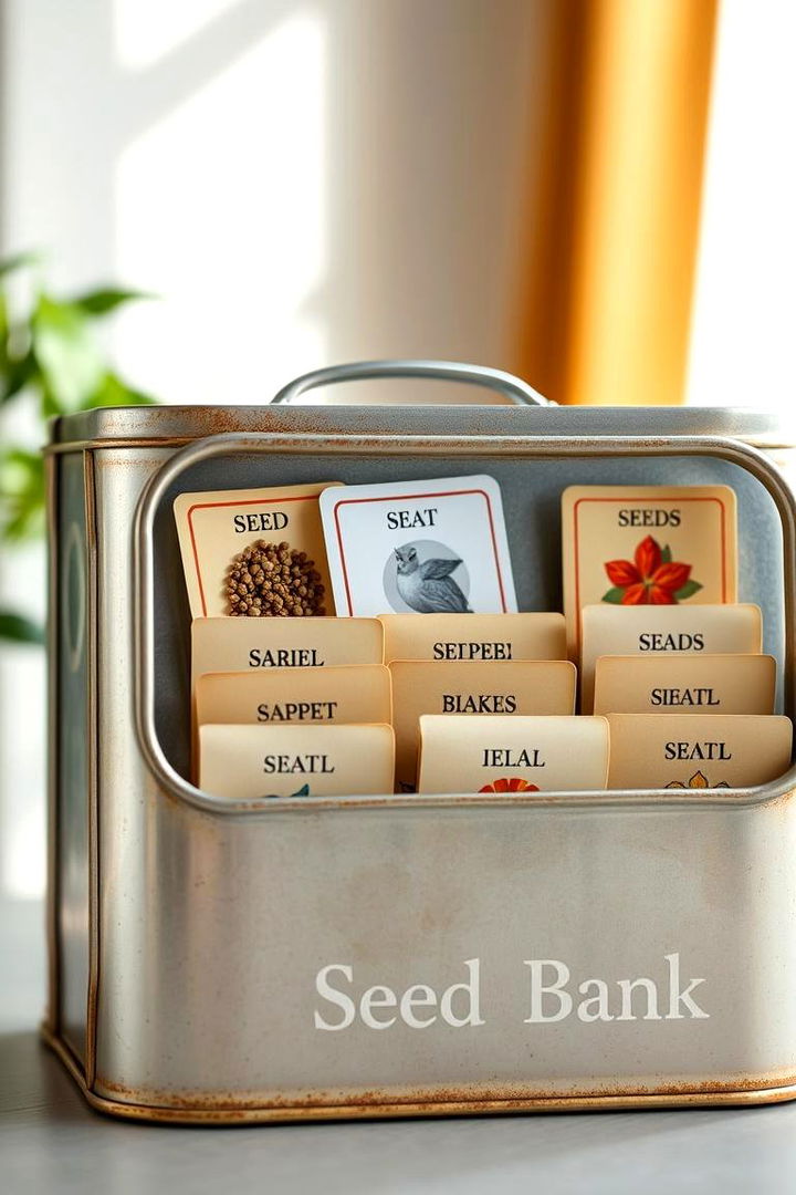 Divided Seed Tin Bank - 22 Seed Storage Ideas