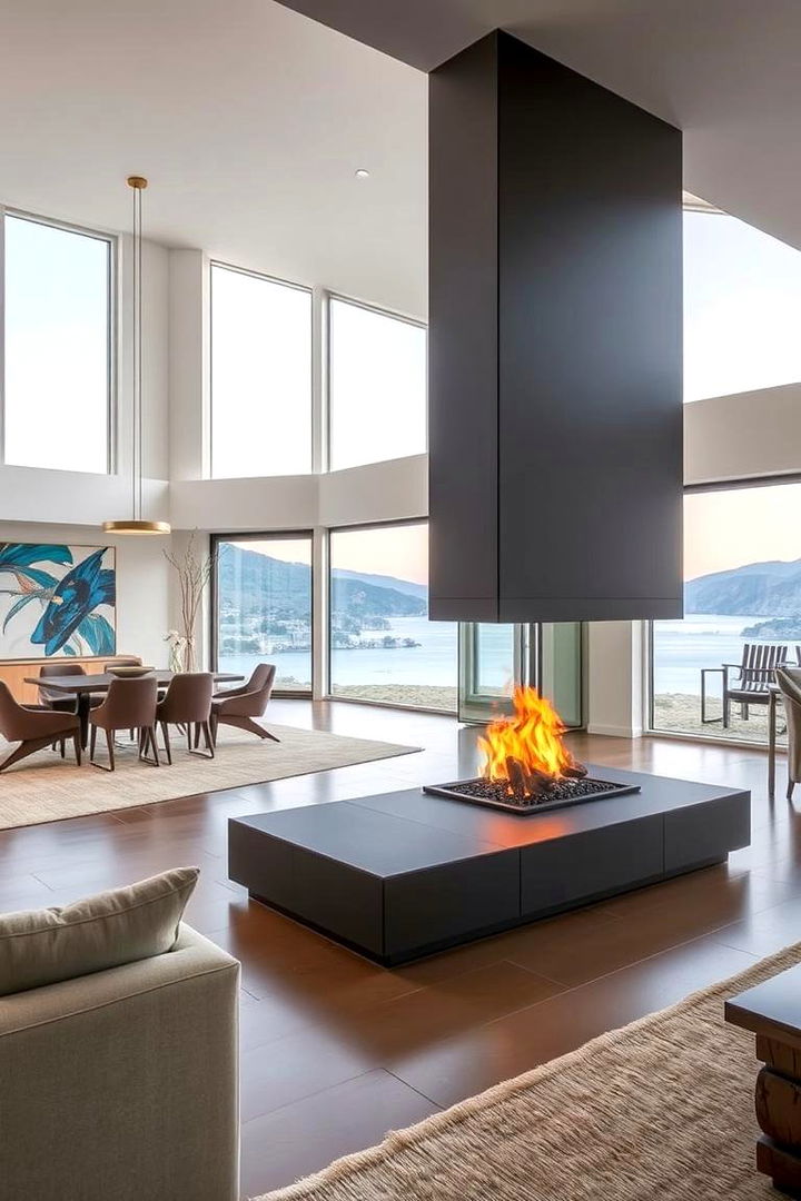 Double Sided Fireplace Feature - 22 Living Room Fireplace Ideas