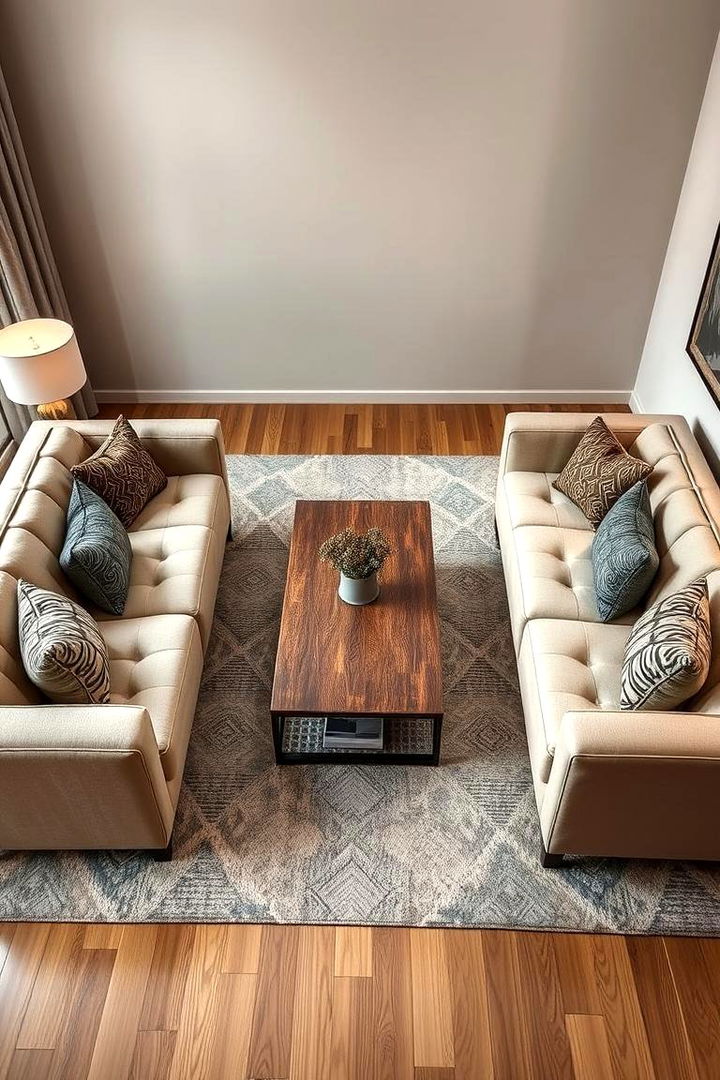 Double Sided Sofa Arrangement - 22 Bedroom Seating Area Ideas