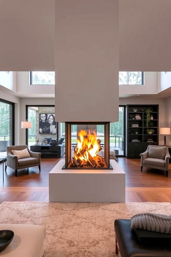 Double Sided Viewing - 22 Floor to Ceiling Fireplace Ideas