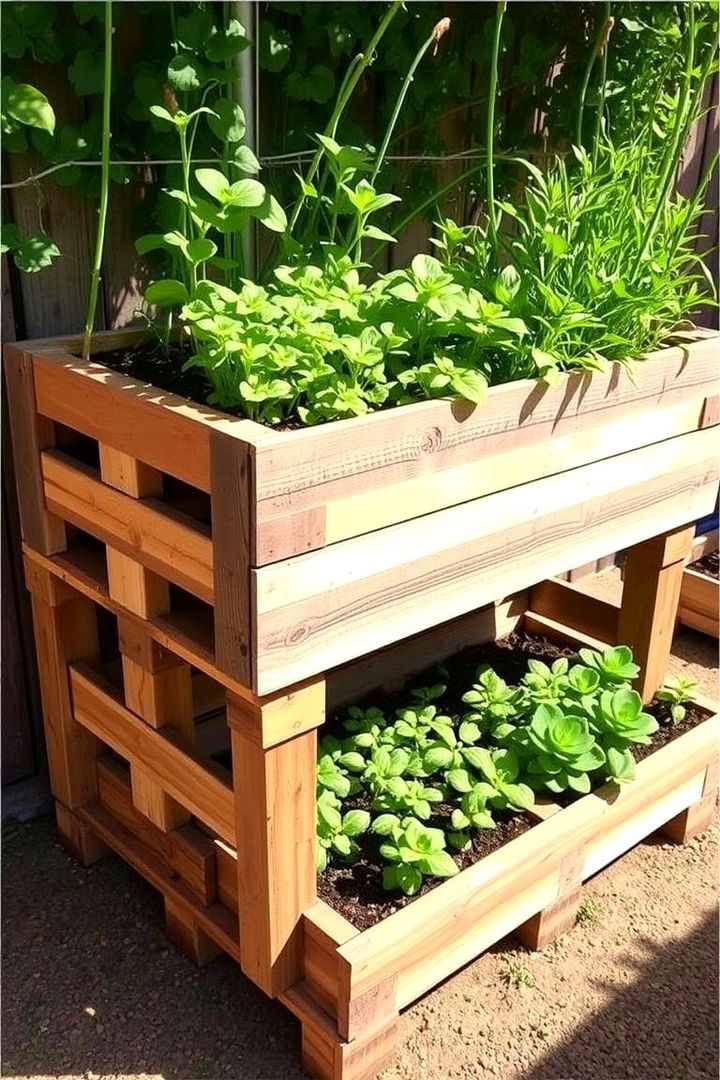 Double Stacked Pallet Beds - 22 Inexpensive Raised Garden Bed Ideas
