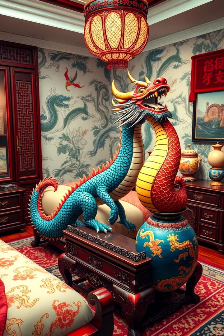 Dragon Motif Magic - 22 Chinoiserie Bedroom Ideas