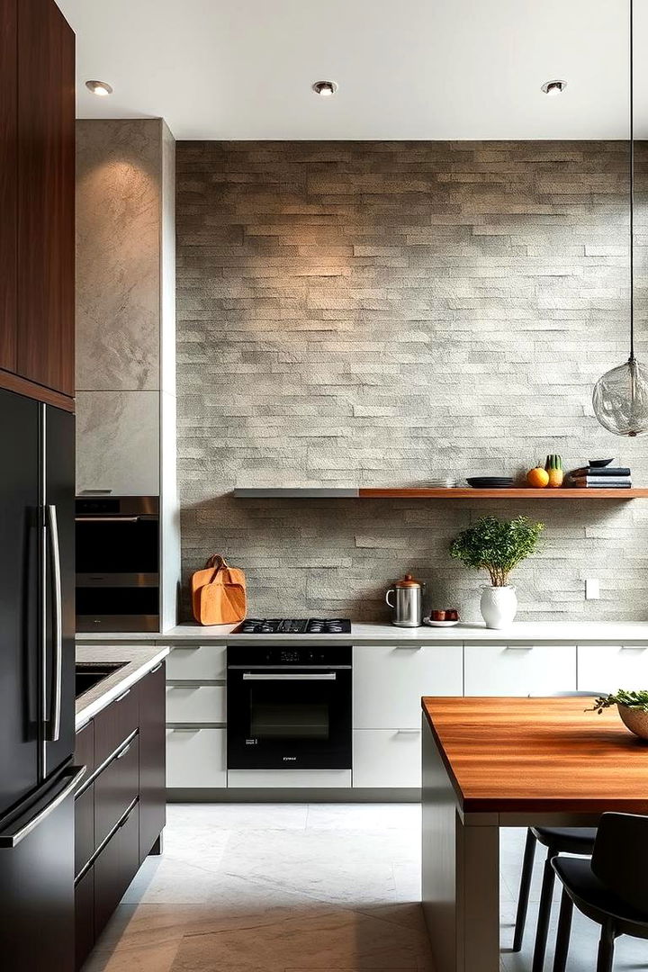 Dramatic Accent Walls - 22 Split Level Kitchen Design Ideas