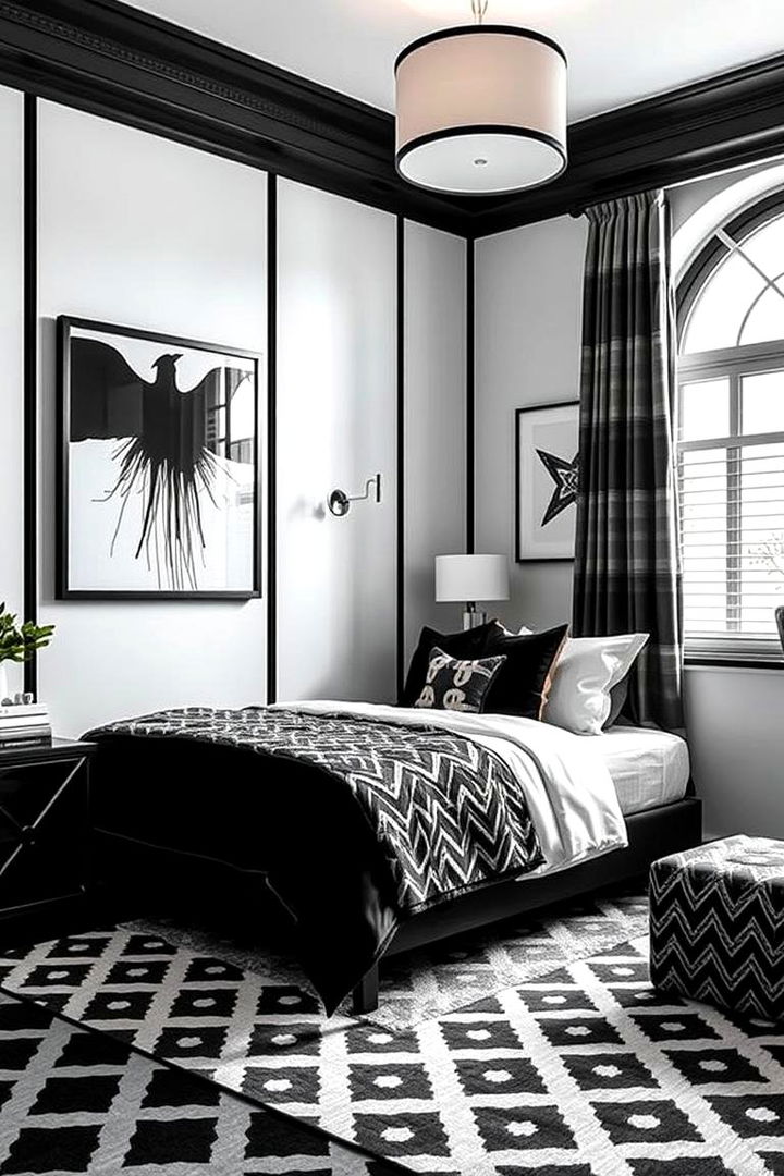Dramatic Black and White - 22 Bedroom Decor Ideas