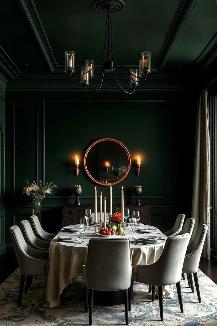 Dramatic Dining Room Feature - 22 Dark Green Accent Wall Ideas