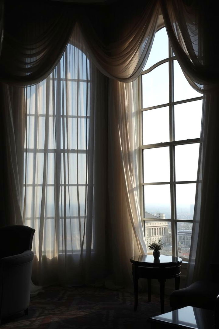 Dramatic Drapery Sets the Mood Effortlessly - 22 Art Deco Bedroom Ideas