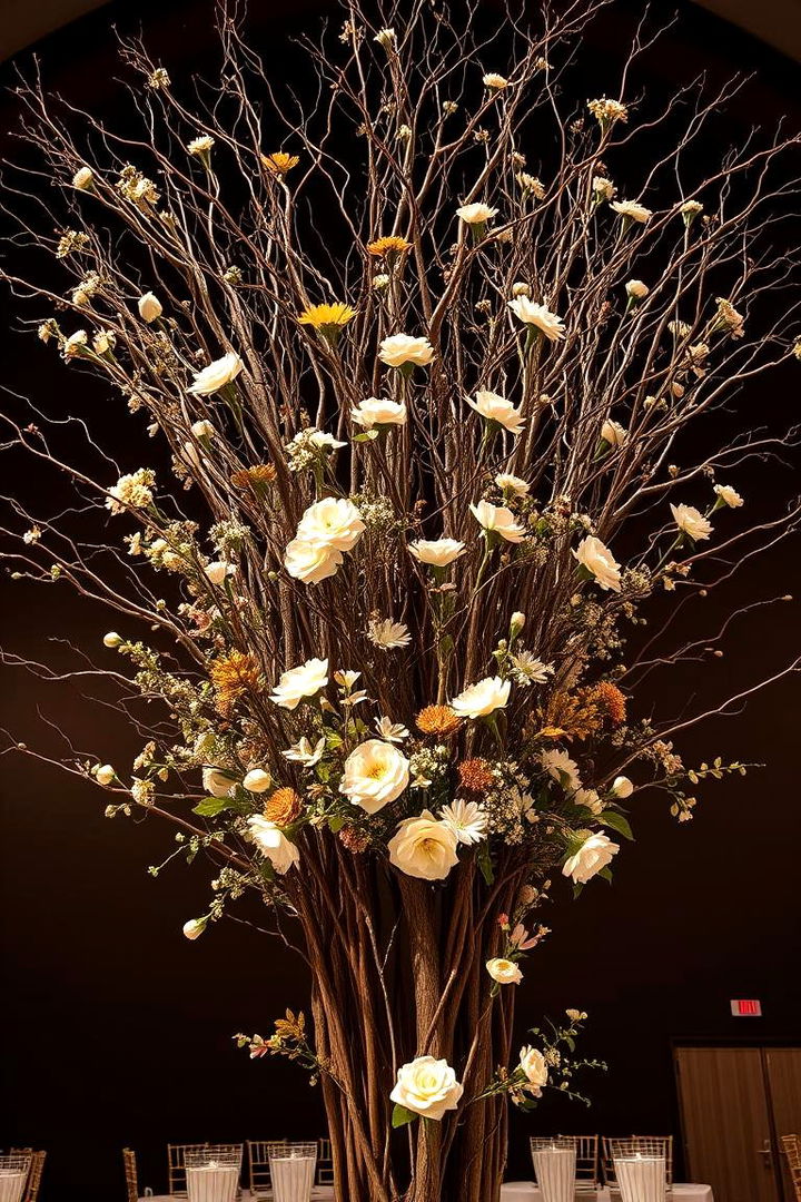 Dramatic Floral Branches - 22 Tall Wedding Centerpiece Ideas