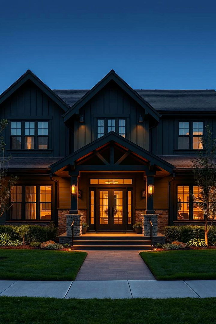 Dramatic Lighting Effects - 22 Dark Green Exterior Paint Color Schemes
