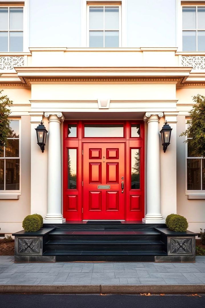 Dramatic Red Front Door Statement - 22 red home exterior ideas