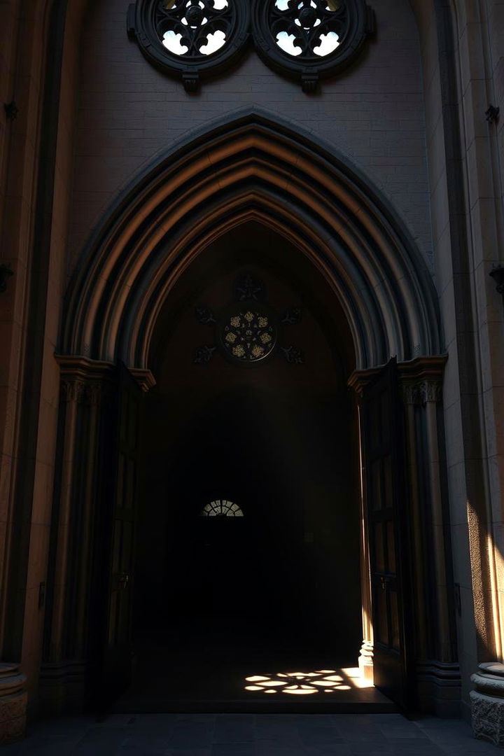 Dramatic Shadow Play Entrance - 22 Gothic Front Door Ideas