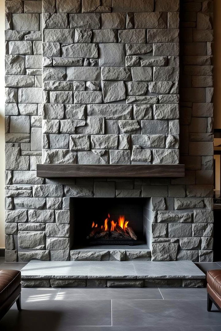 Dramatic Statement Piece - 22 Floor-to-Ceiling Stone Fireplace Ideas
