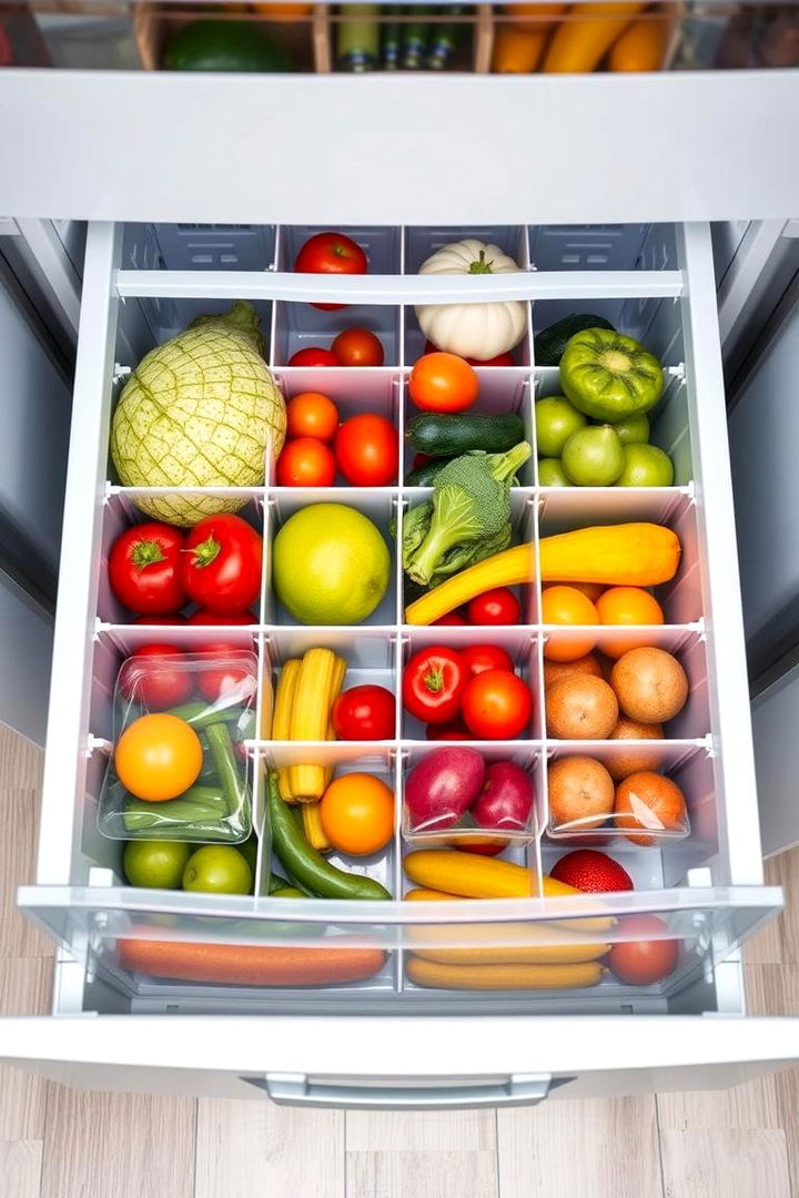 Drawer Dividers for Fresh Produce - 22 Fridge Organization Ideas