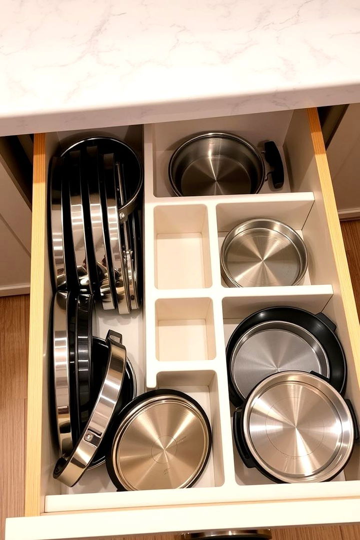 Drawer Dividers for Pans - 22 Pots and Pans Storage Ideas