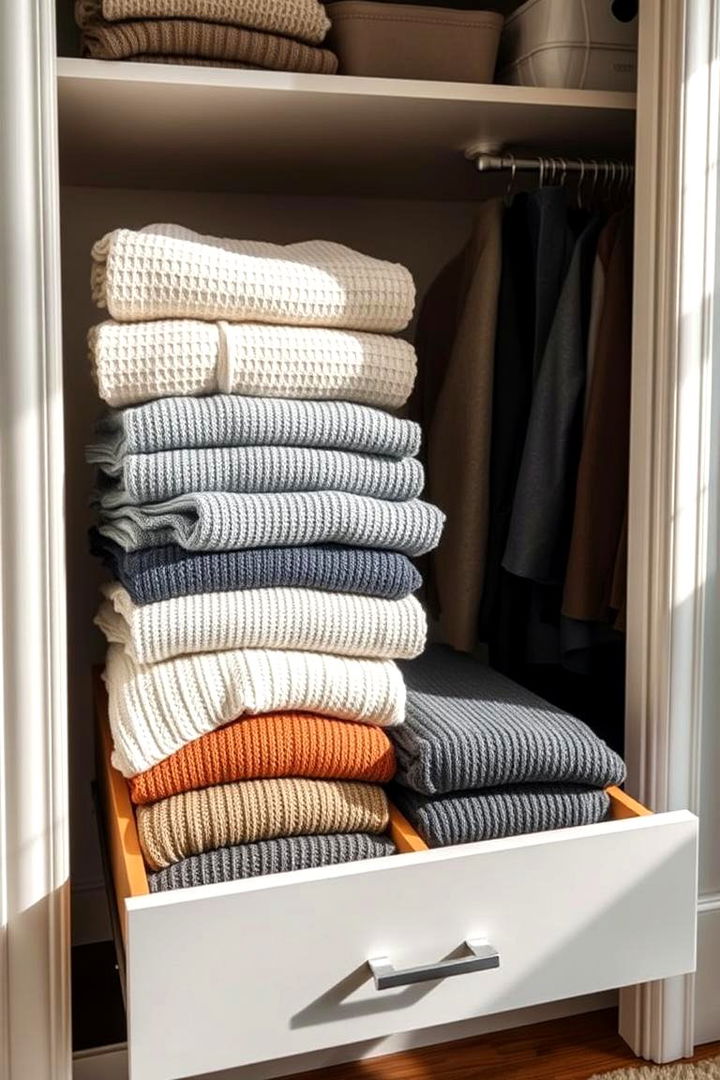 Drawer Organizers for Sweater Organization - 22 sweater storage ideas