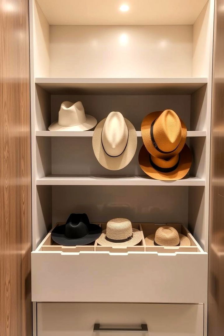 Drawer Organizers with Top Compartments - 22 Hat Storage Ideas
