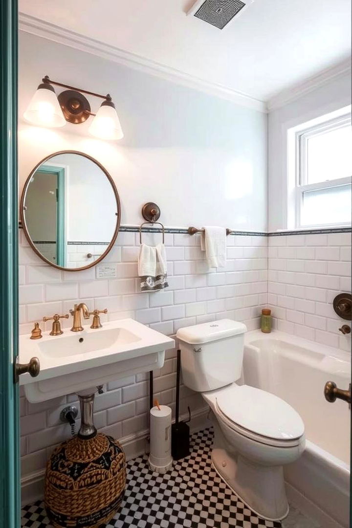 Drawing on Vintage Charm Touches - 22 Masculine Bathroom Ideas