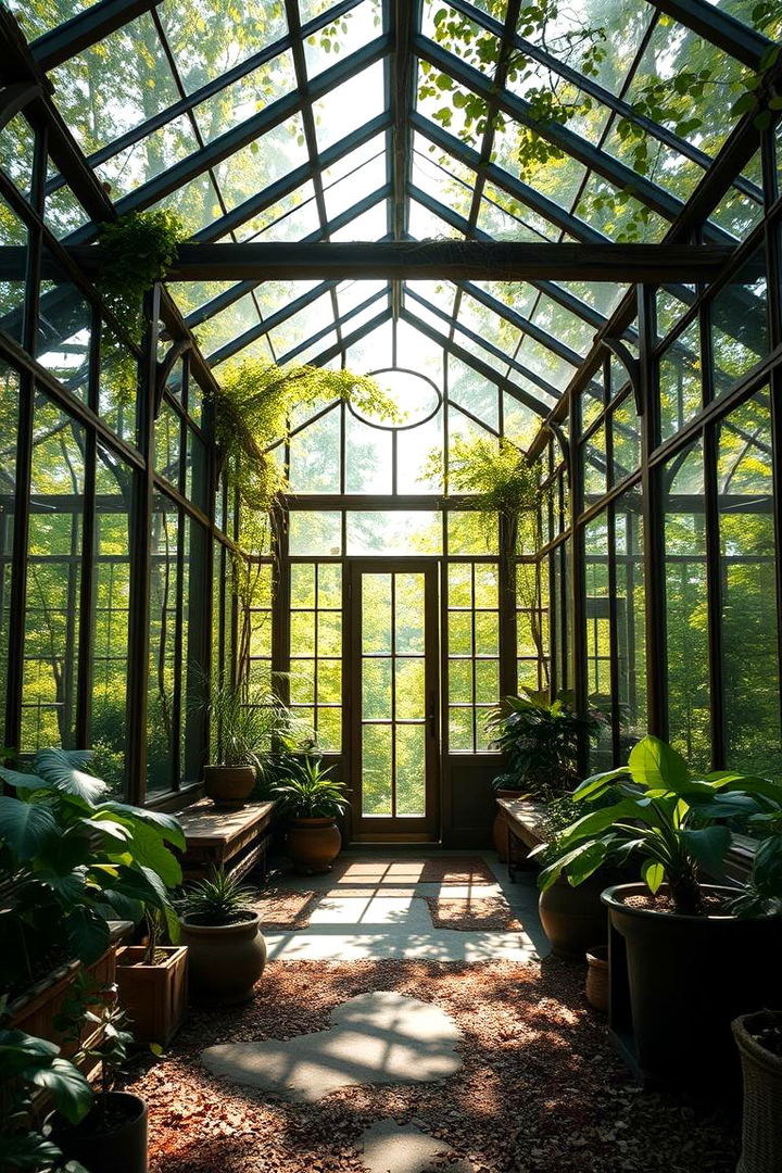 Dreamy Sunlit Woodland Greenhouse - 22 Fantasy Greenhouse Ideas