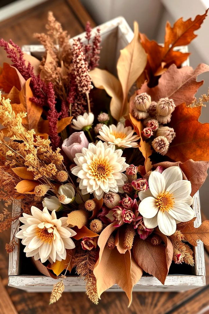 Dried Flower Arrangement - 22 Fall Flower Box Ideas