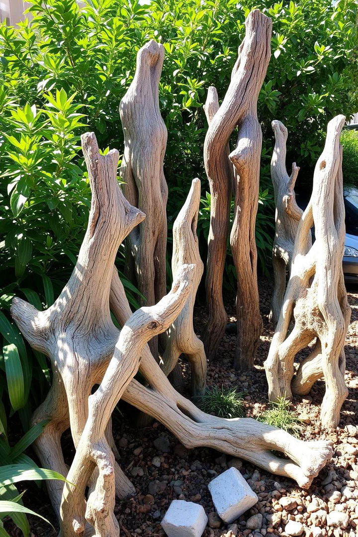 Driftwood Sculptures and Natural Art - 22 Coastal Garden Ideas
