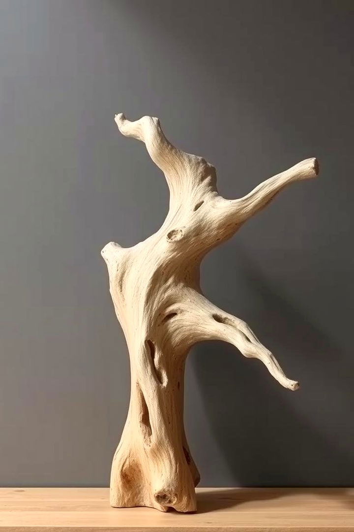 Driftwood as Natural Sculpture - 22 Coastal Decor Ideas