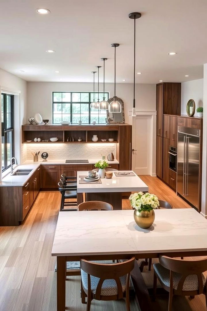 Dual Dining Zones - 22 Split Level Kitchen Design Ideas