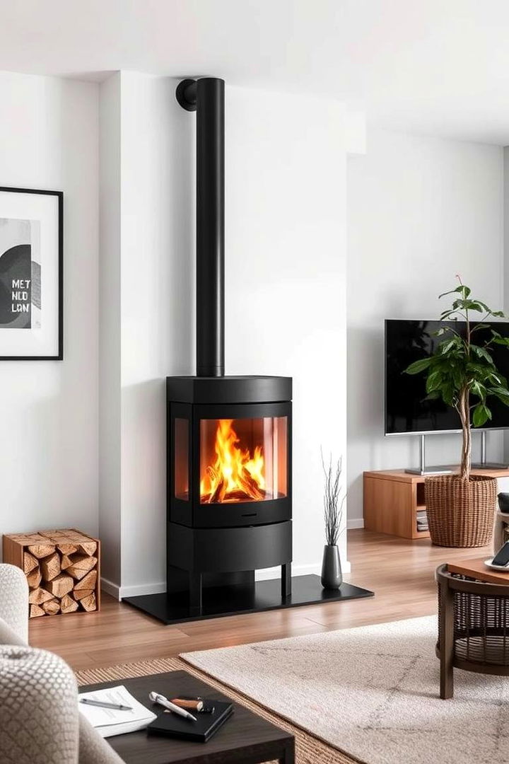 Dual Fuel Fireplaces for Versatile Functionality - 22 Scandinavian Fireplace Ideas