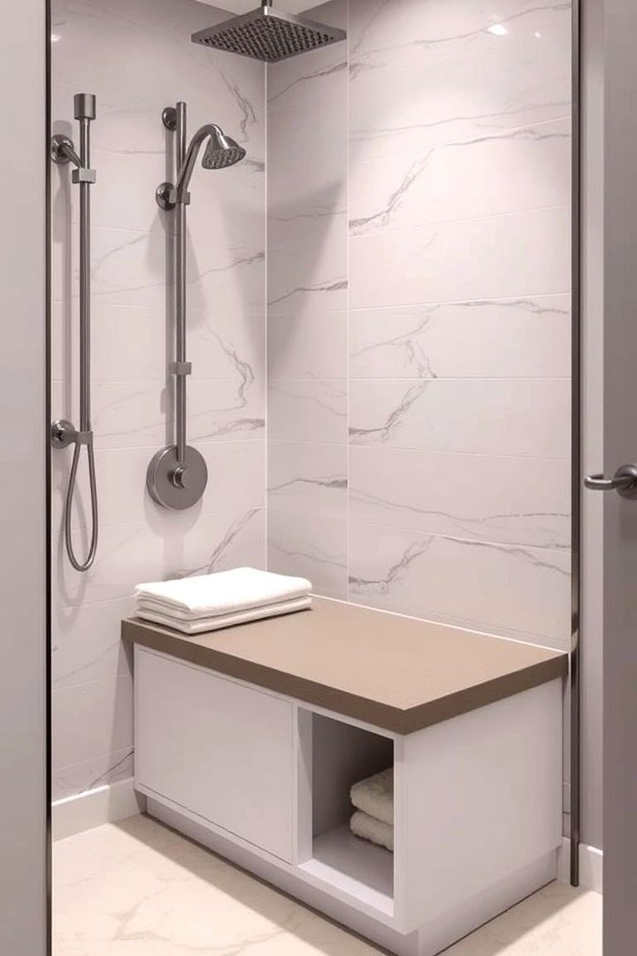 Dual Function Shower Benches - 22 Small Shower Ideas