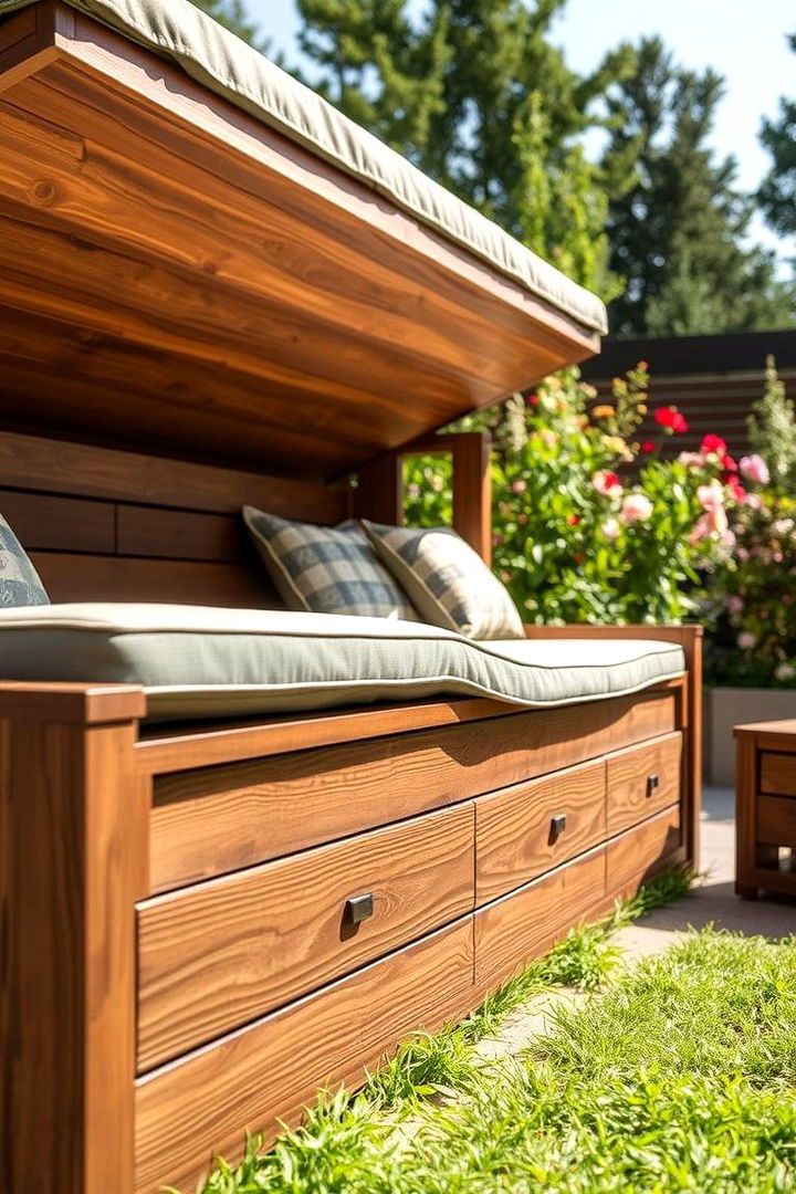 Dual Function Sleeper Seating with Storage - 22 Garden Sleeper Ideas