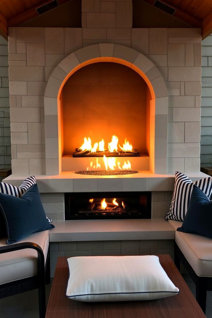 Dual Functional Seating Fireplace - 22 Corner Fireplace Ideas