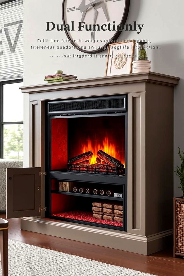 Dual Functionality Fireplace - 22 Faux Fireplace Ideas
