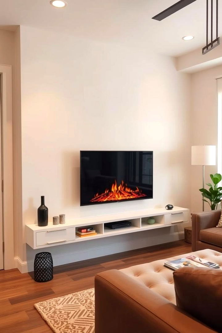 Dual Functionality in Compact Spaces - 22 Electric Fireplace Ideas With Tv Above