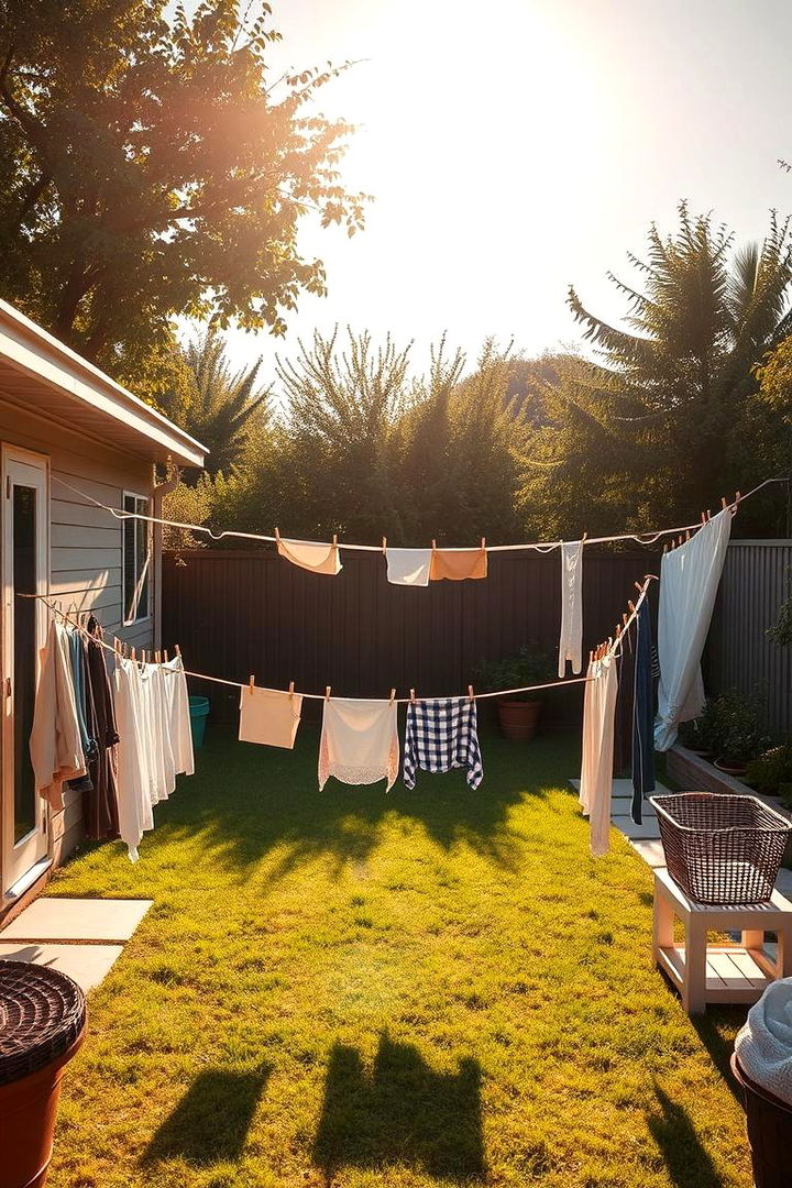 Dual Line Efficiency Design - 22 Outdoor Clothesline Ideas