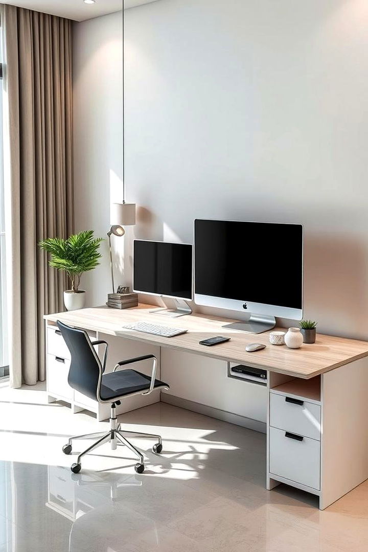 Dual Purpose Built in Desk and Entertainment Unit - 22 Built-in Desk Ideas