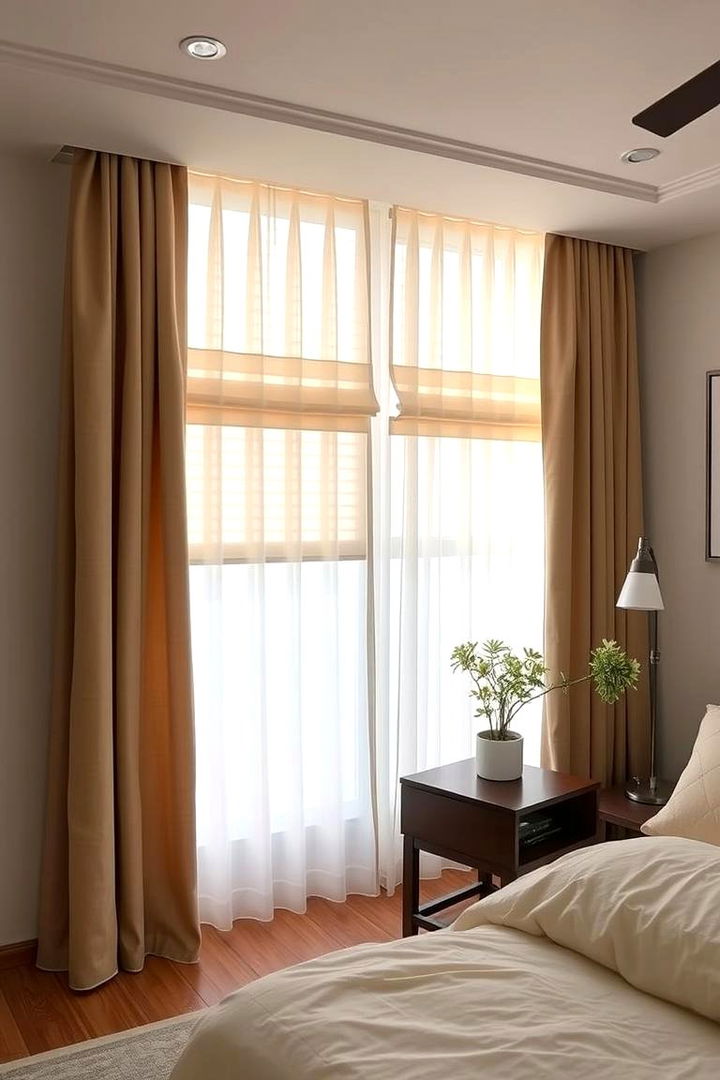 Dual Purpose Curtains with Privacy - 22 Bedroom Curtain Ideas