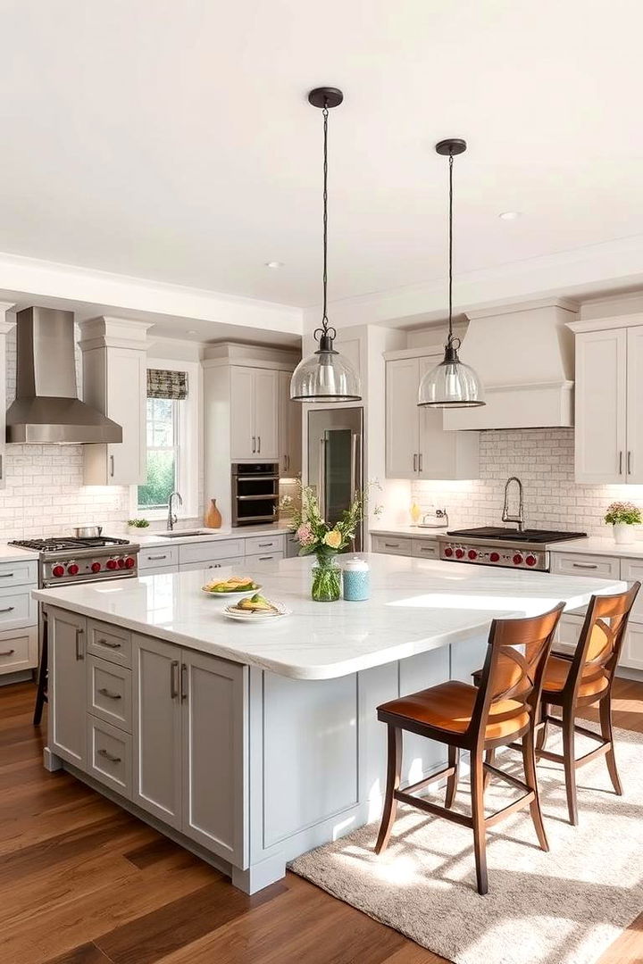 Dual Purpose Dining Prep Zones - 22 Double Island Kitchen Ideas