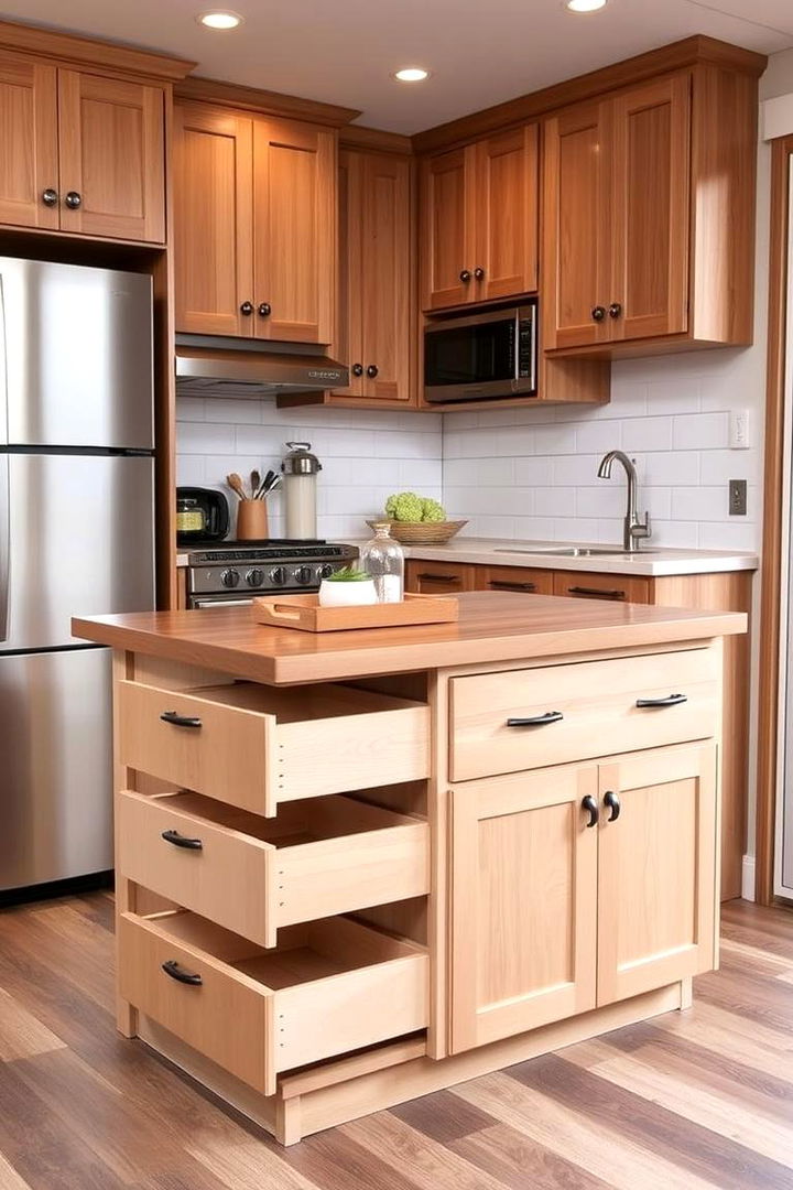 Dual Purpose Island with Storage - 22 Small Kitchen Island Ideas
