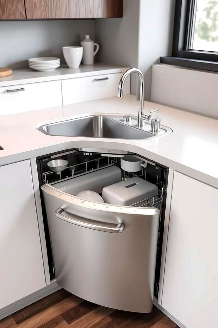Dual Purpose Sink and Dishwasher Units - 22 Corner Kitchen Sink Ideas