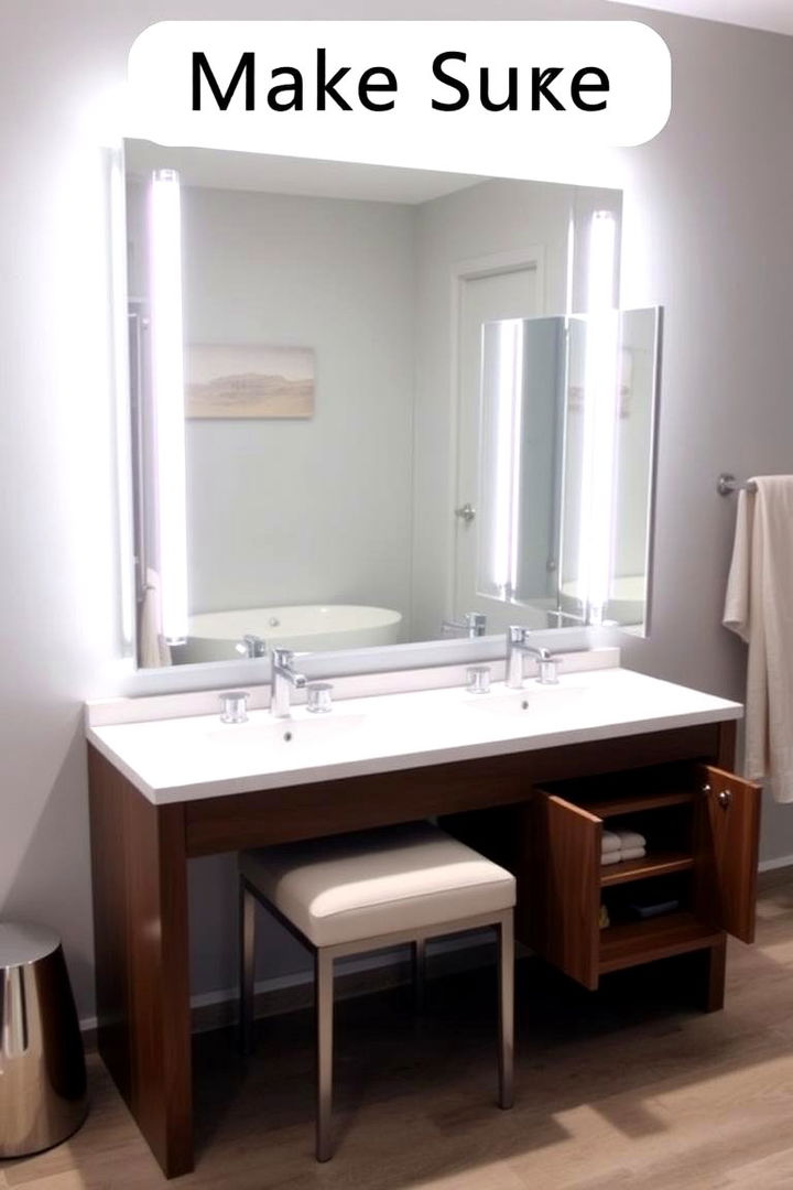 Dual Sided Mirror with Storage - 22 vanity organization ideas
