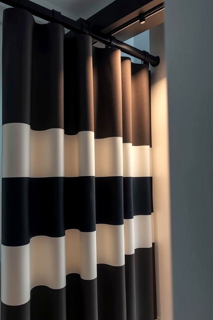 Dual Tone Contrast Design - 22 Sliding Door Curtain Ideas