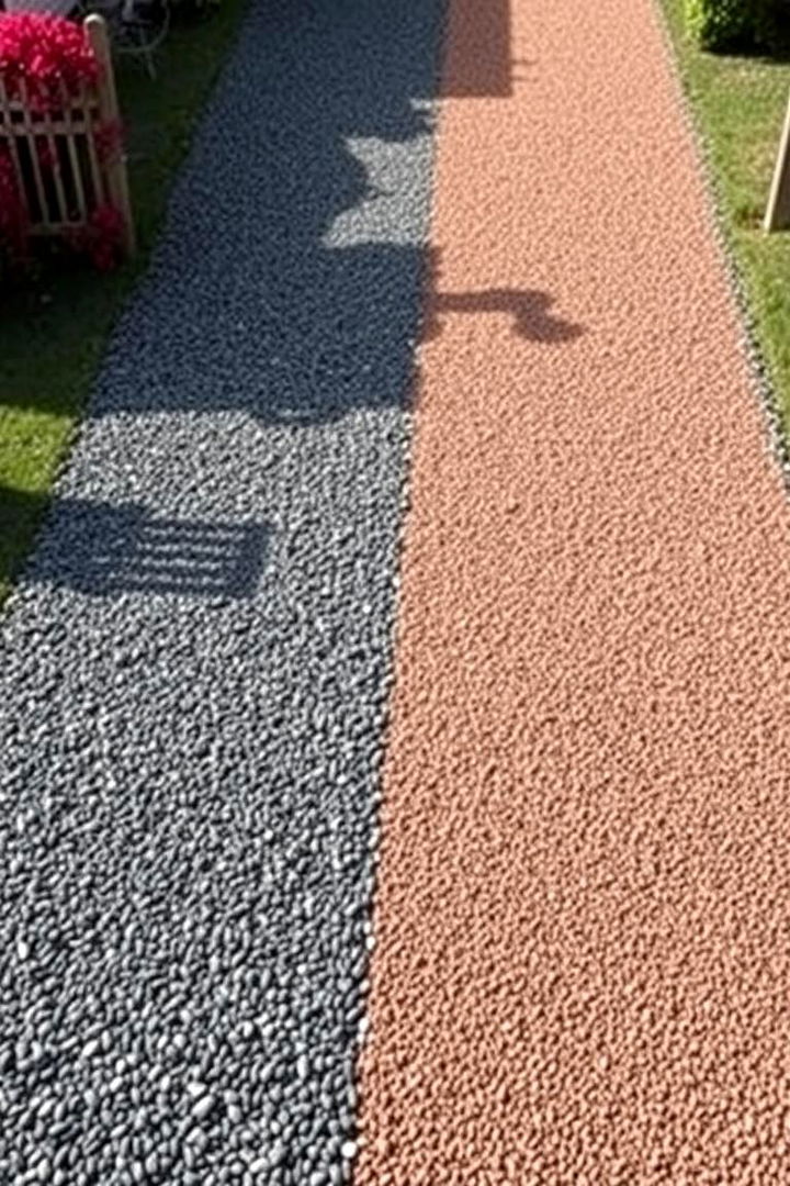 Dual Tone Gravel Accents - 22 Gravel Driveway Ideas