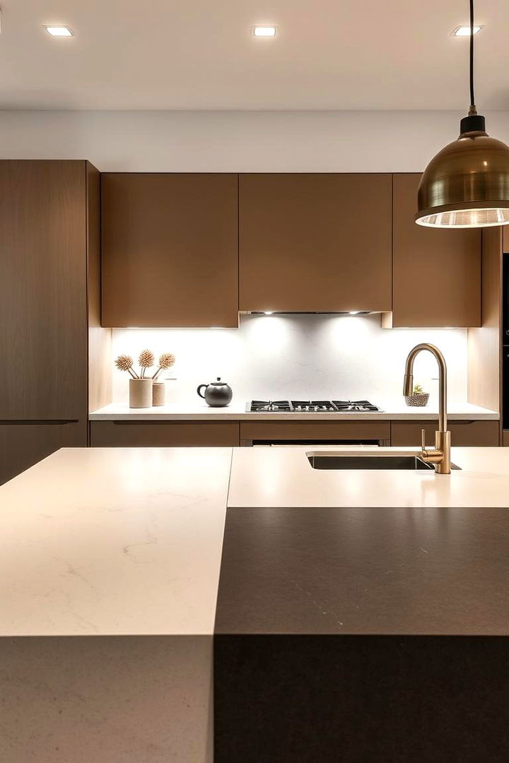 Dual Tone Microcement Surface Creations - 22 Microcement Kitchen Ideas